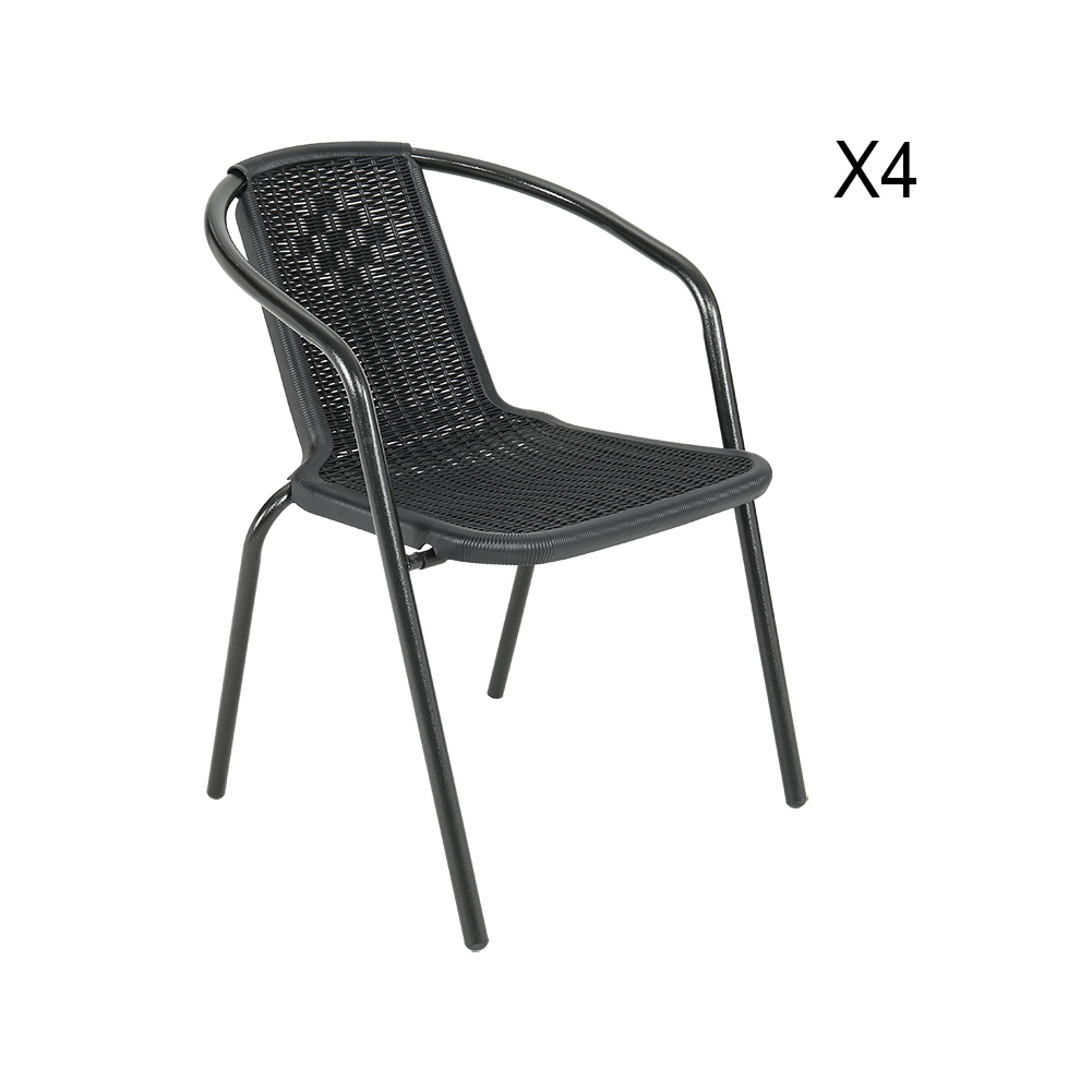 PE Rattan Stacking Garden Chairs Set of 4 - Daily Deals