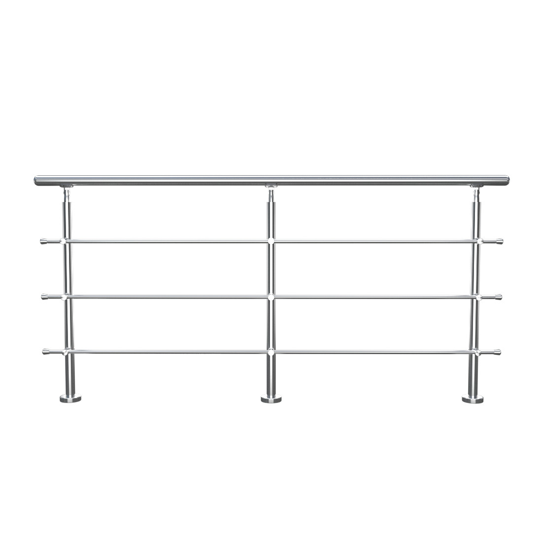 Silver Floor Mount Stainless Steel Handrail for Slopes and Stairs - Daily Deals