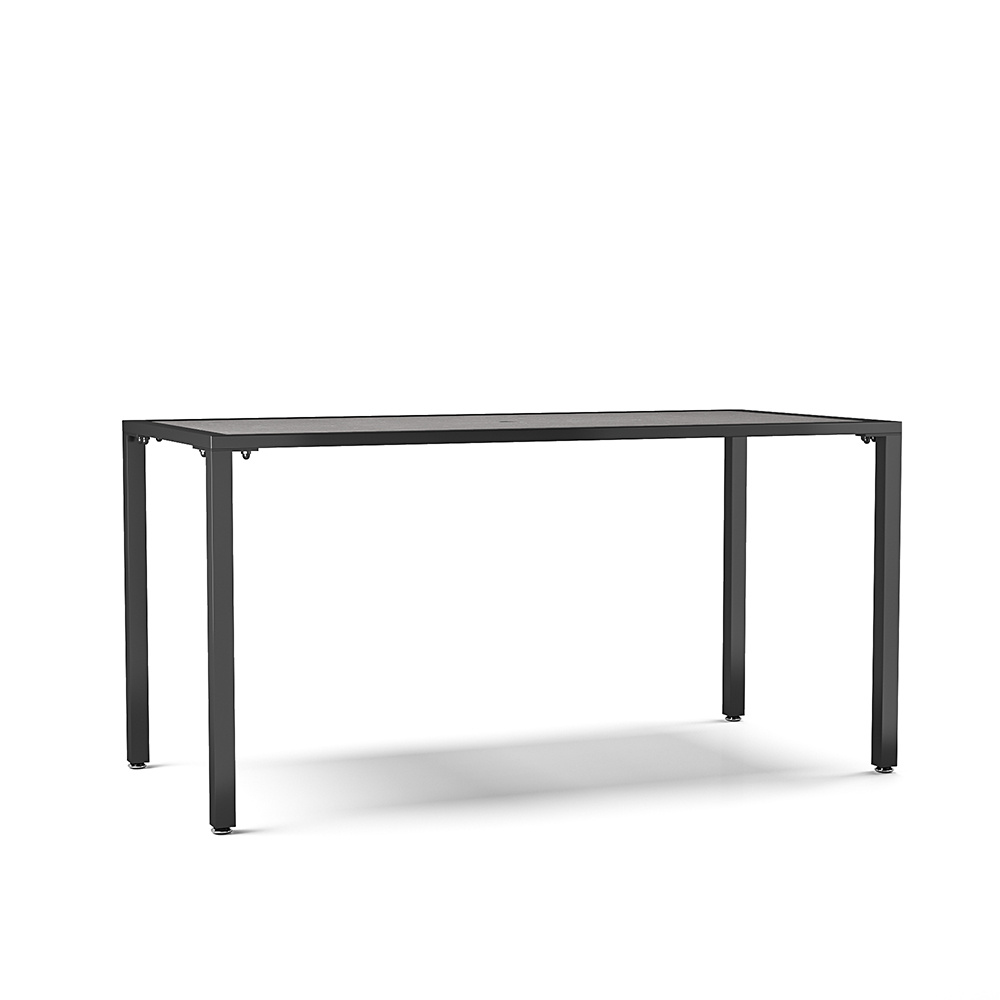 150cm Rectangular Outdoor Dining Table with Parasol Hole Grey - Daily Deals
