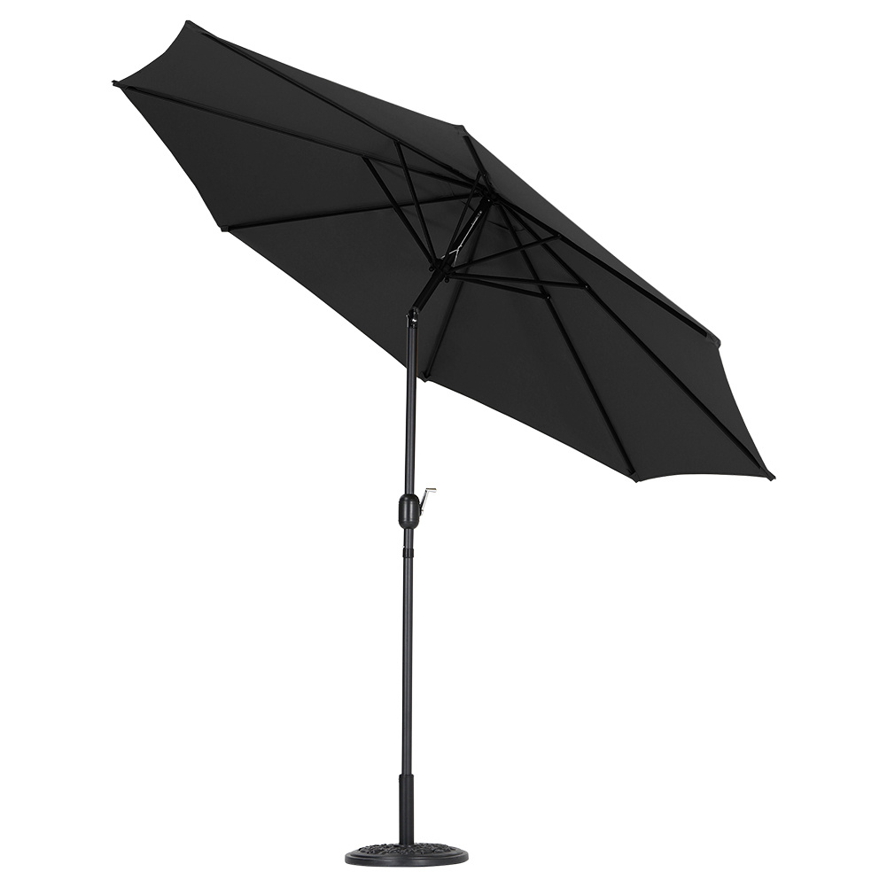 Black 3M Traditional Parasol With Round Base - Daily Deals