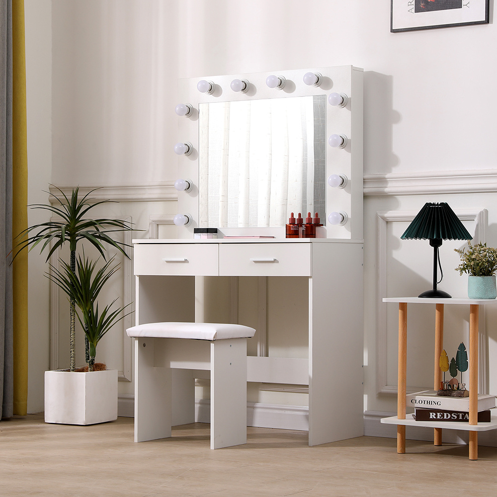 Hollywood Dressing Table Set with Large Lighted Mirror - Daily Deals