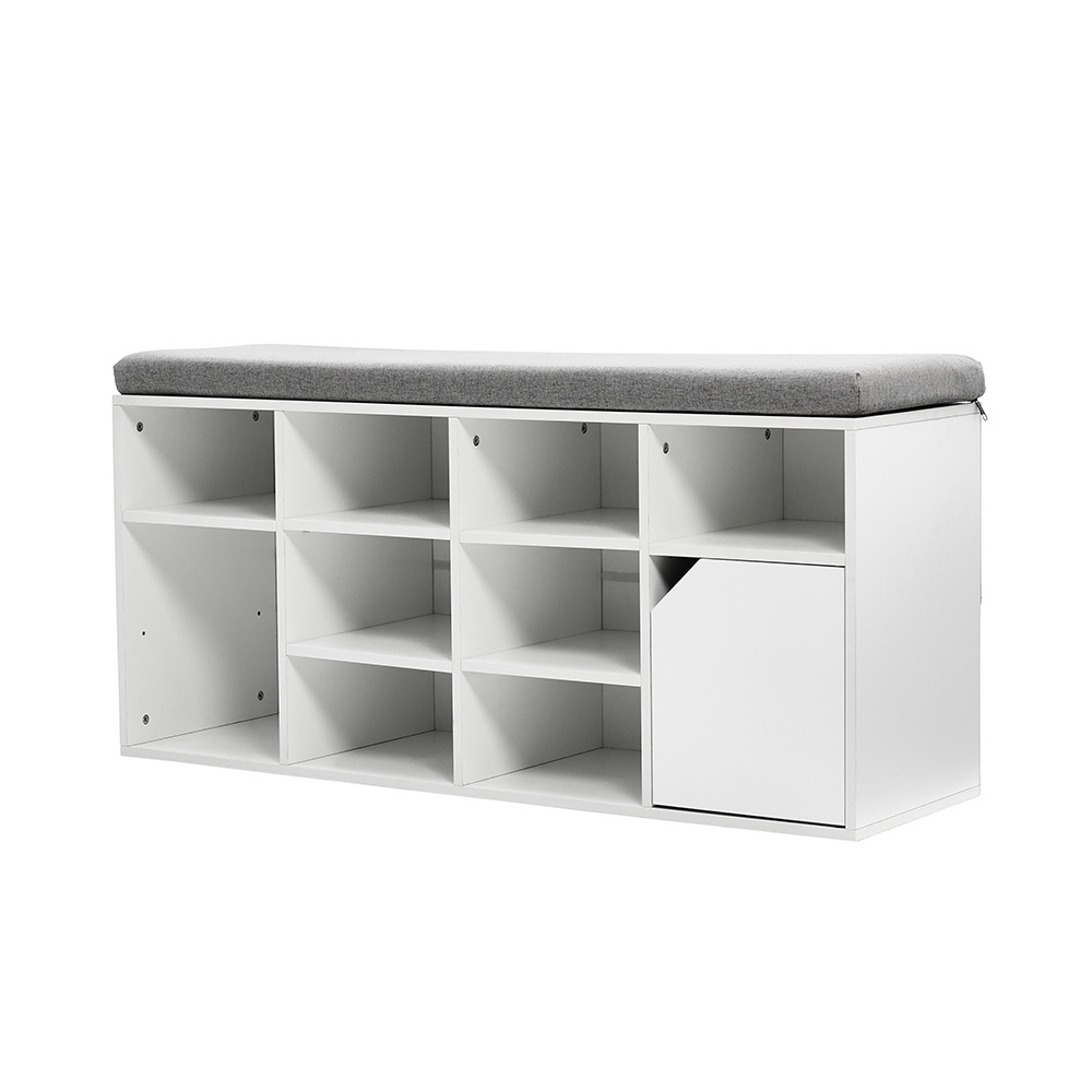 White Padded Shoe Storage Bench - Daily Deals