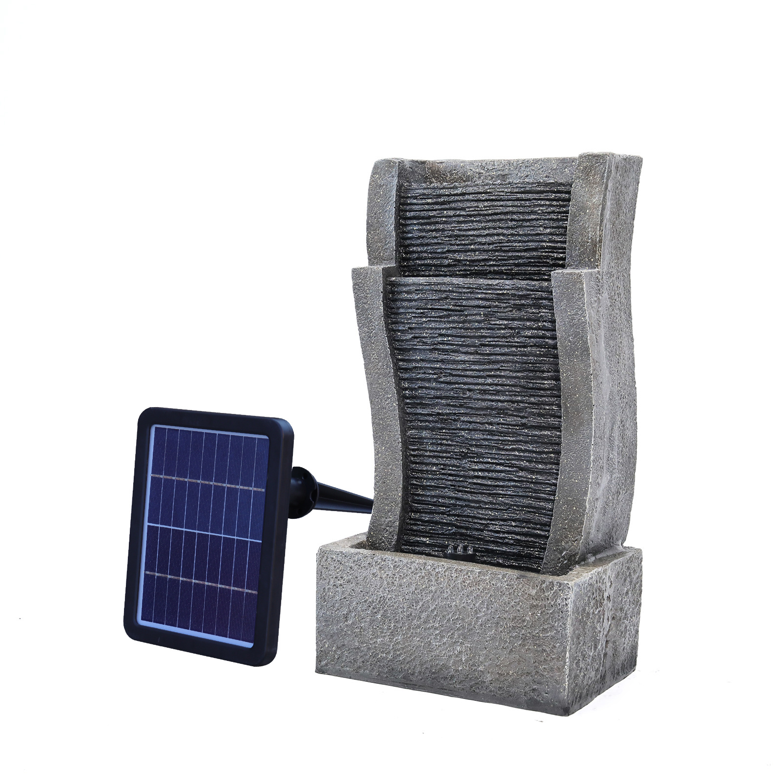 Water Feature Decor Fountain Rockery Solar Powered Garden Outdoor - Daily Deals