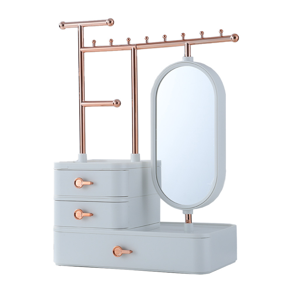 White Jewelry Organizer with Hanging Rod Necklace Earring Display - Daily Deals