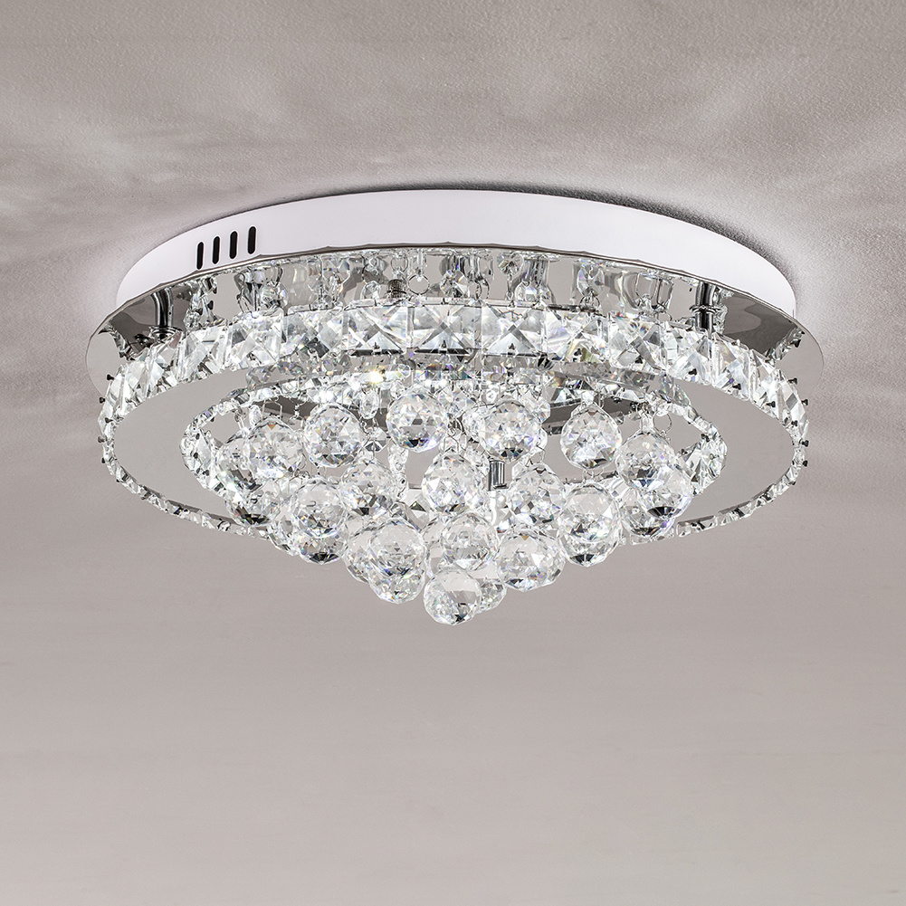 Crystal Glow LED Semi Flush Mount Ceiling Light