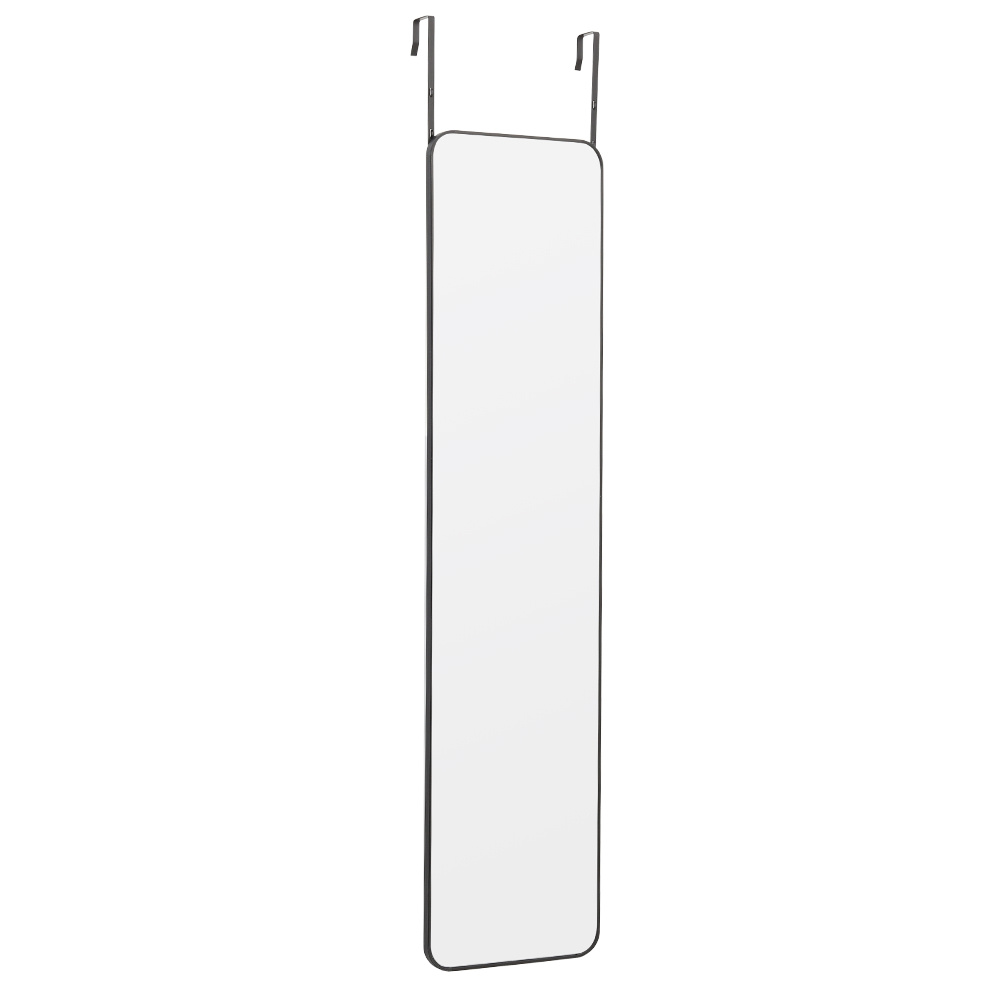 Rounded Corners Door Hanging Full-Length Mirror Black Framed - Daily Deals