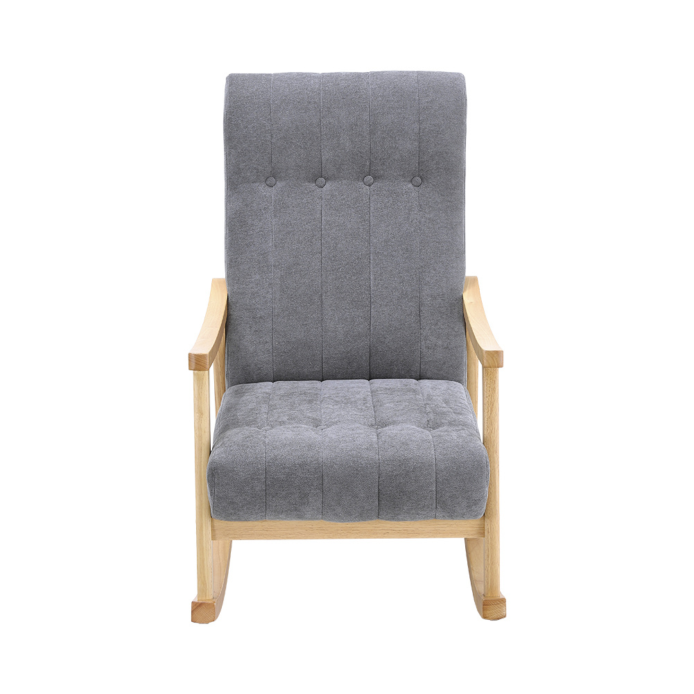 Velvet Upholstered Tufting Rocking Chair Dark Grey - Daily Deals