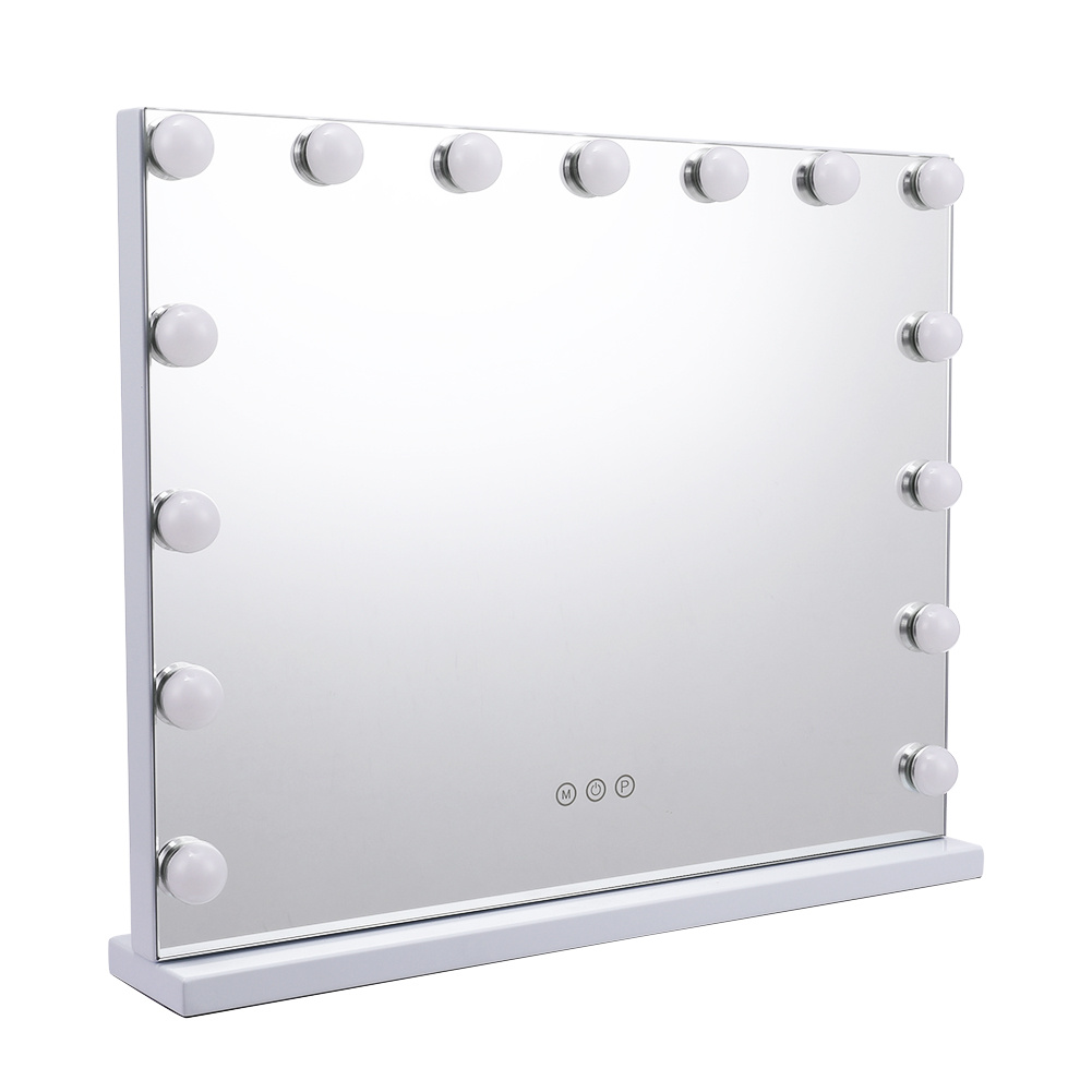 USB White Rectangle Tabletop Hollywood LED Vanity Mirror-58x48cm - Daily Deals