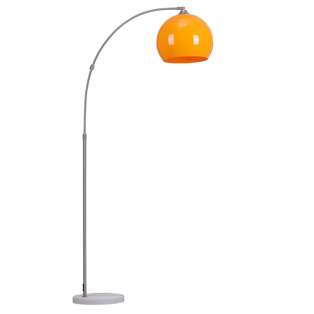 5ft Adjustable Arch LED Floor Lamp With Marble Base-Orange