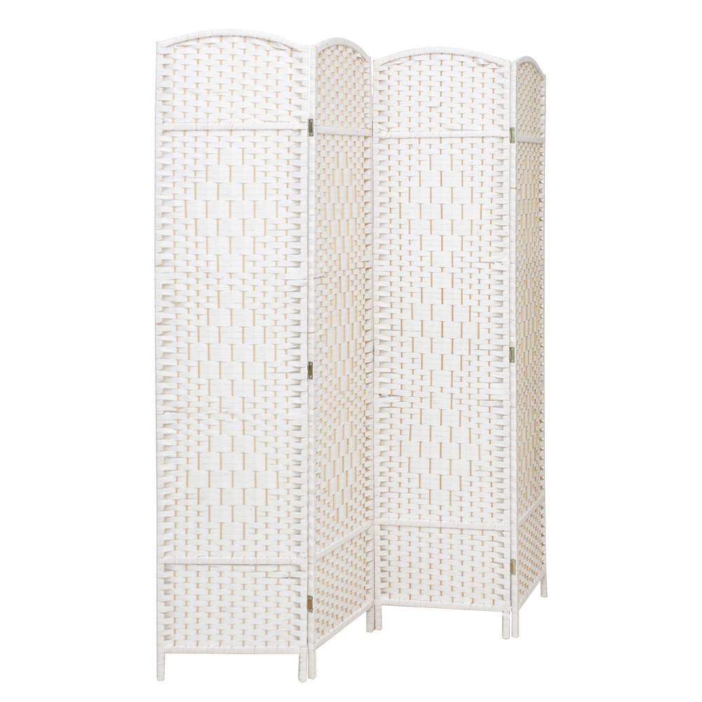 4 Panel Furn Hand Made Wicker Folding Room Divider - Daily Deals