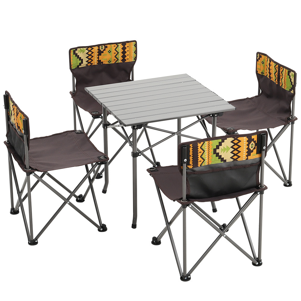 5 Piece Folding Camping Table and Chairs Set Portable with Carrying Bag - Daily Deals