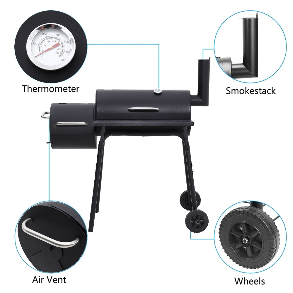 Outdoor Charcoal BBQ Grill with Portable Trolley Wheels - Daily Deals