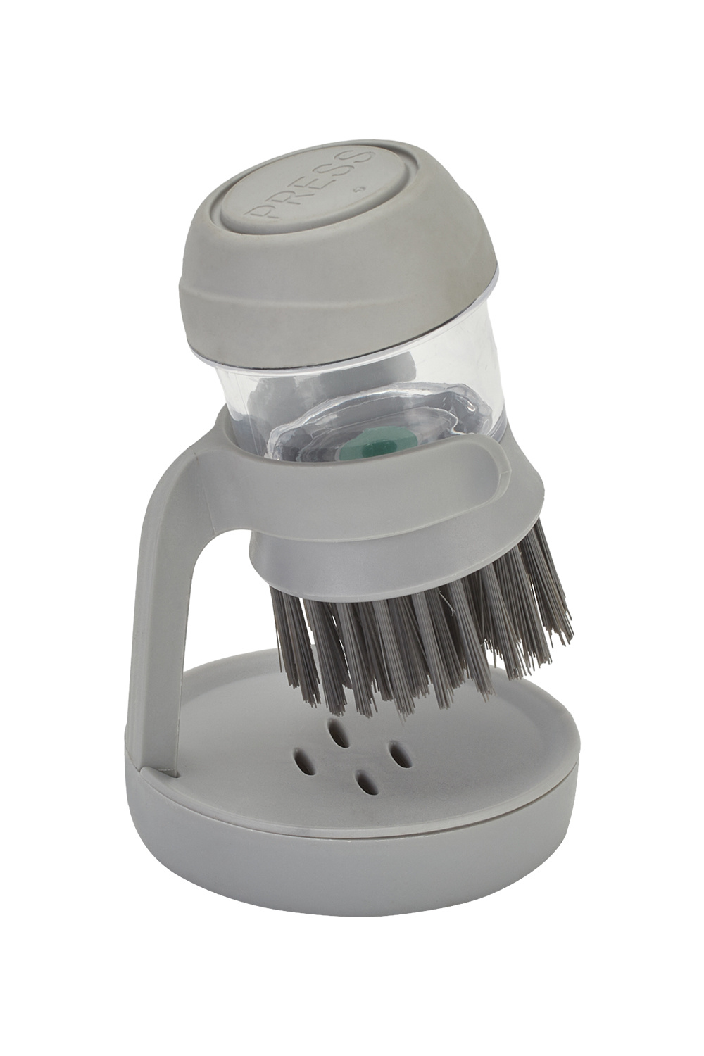 Dish Pot Brush with Soap Dispenser,Grey - Daily Deals