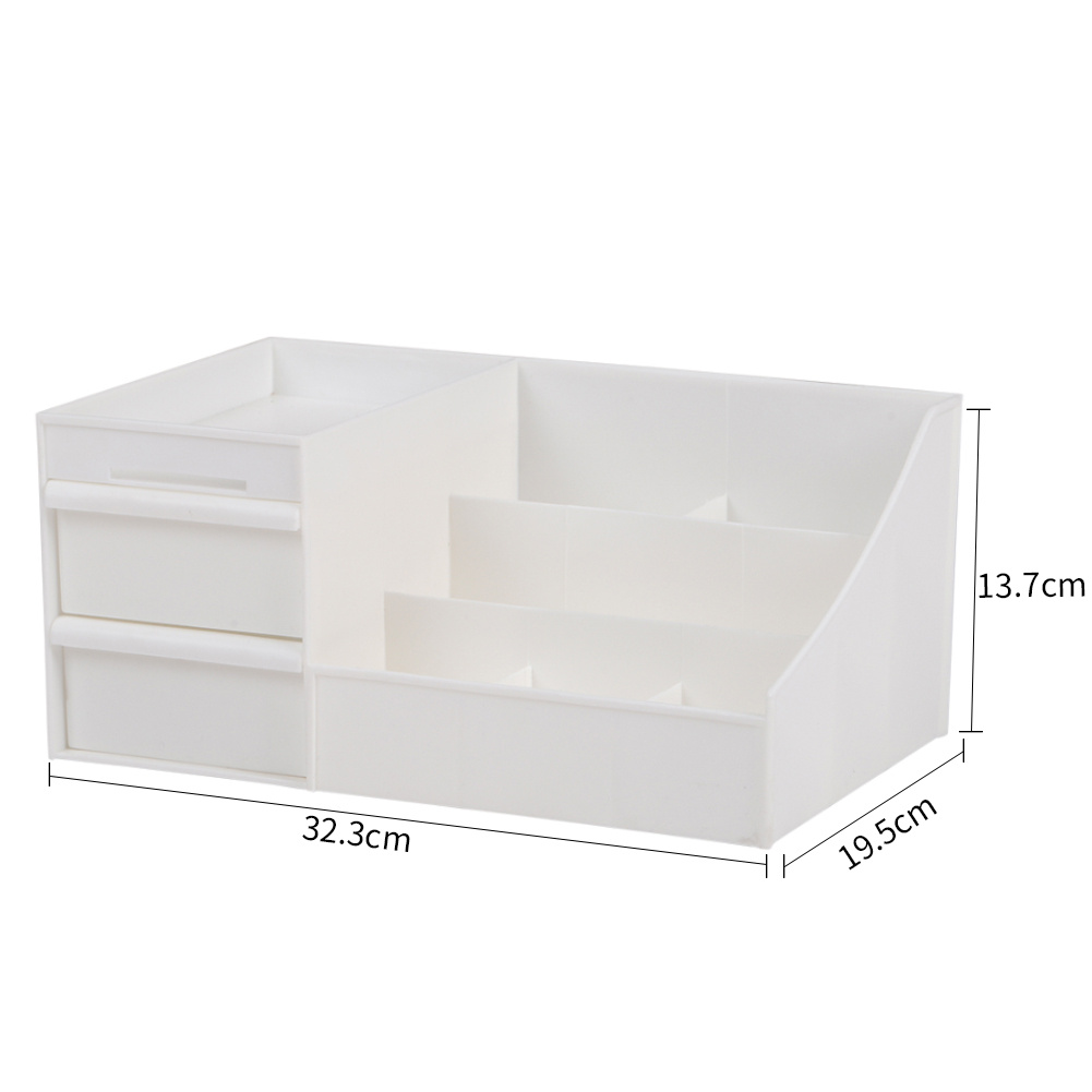 Multi-Purpose White Makeup Storage Box Drawers Organizer 32.3x19.5x13cm - Daily Deals