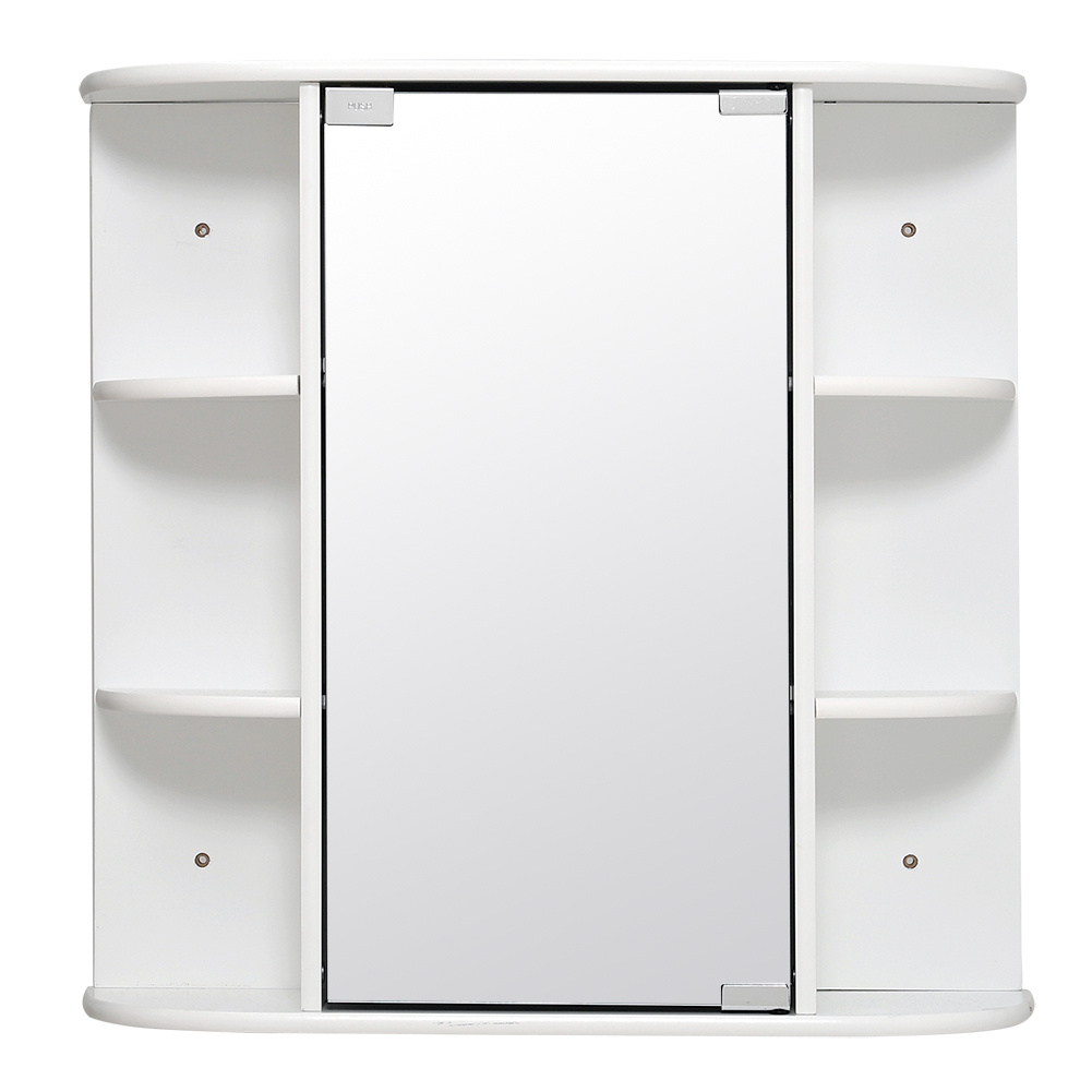 Bathroom Mirror Cabinets Wall Mounted One Door Storage Shelves Furniture White - Daily Deals