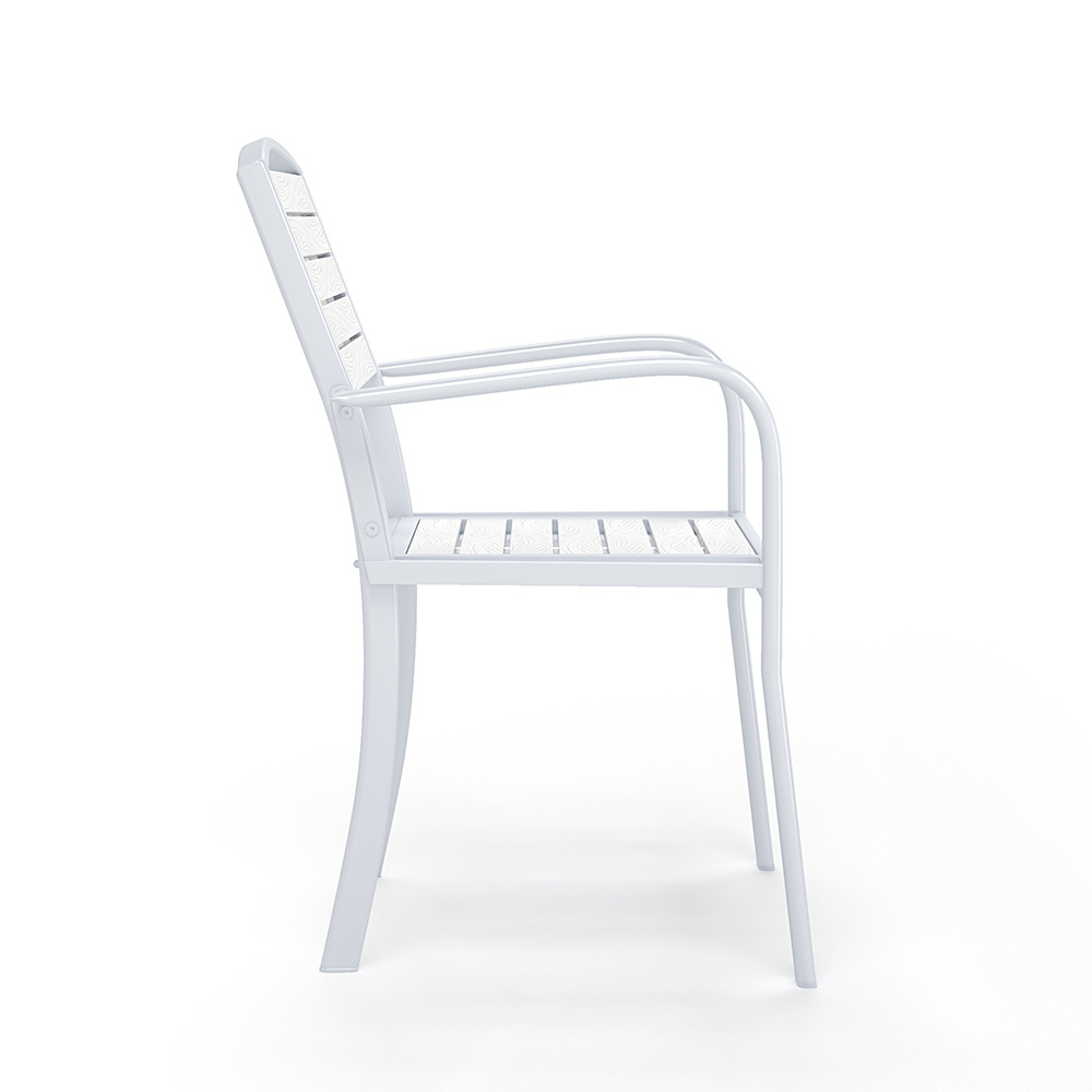 Set of 4 Outdoor Patio Seating Garden Dining Armchairs, White - Daily Deals