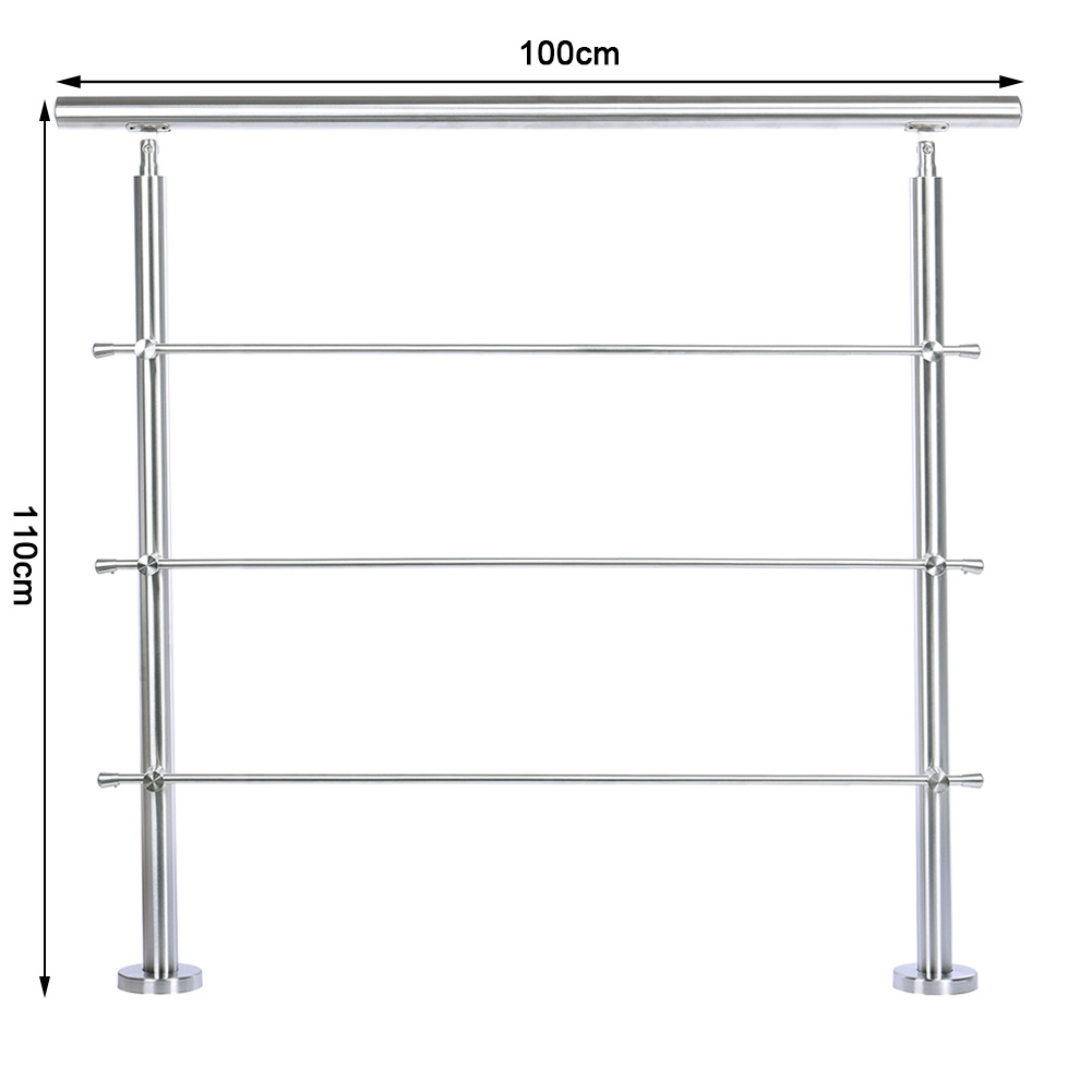 Silver Floor Mount Stainless Steel Handrail for Slopes and Stairs - Daily Deals