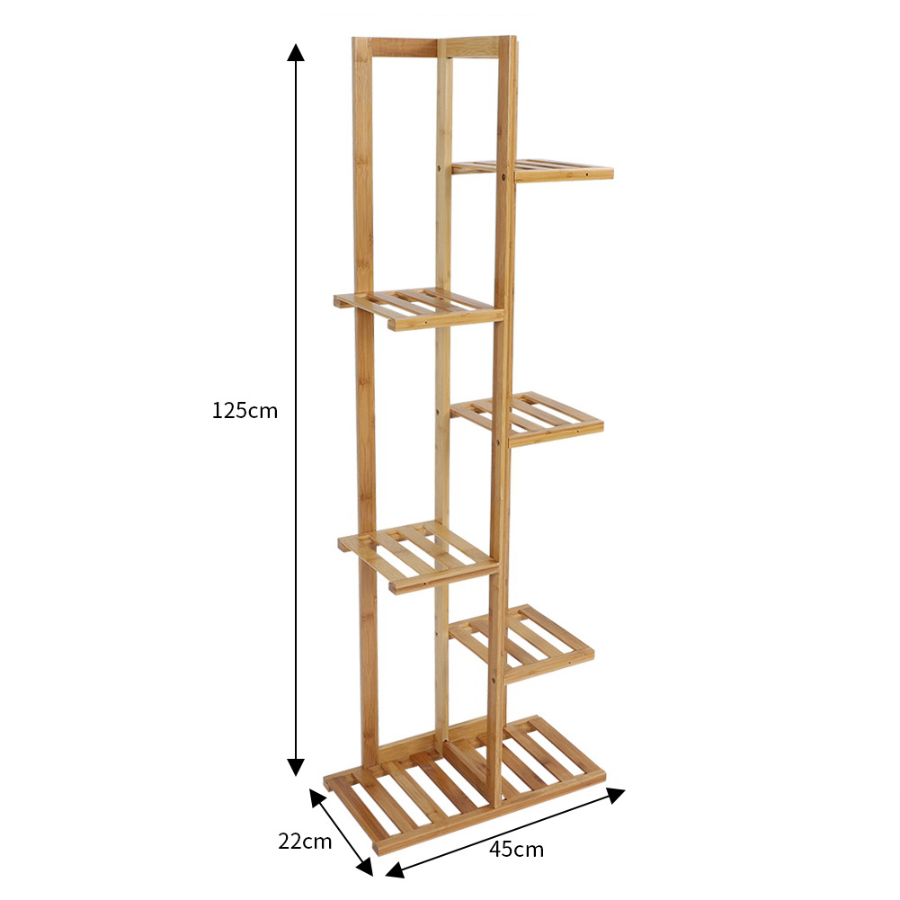 Rustic Freestanding Wooden Multi-Tiered Borwn Potted Plant Stand - Daily Deals
