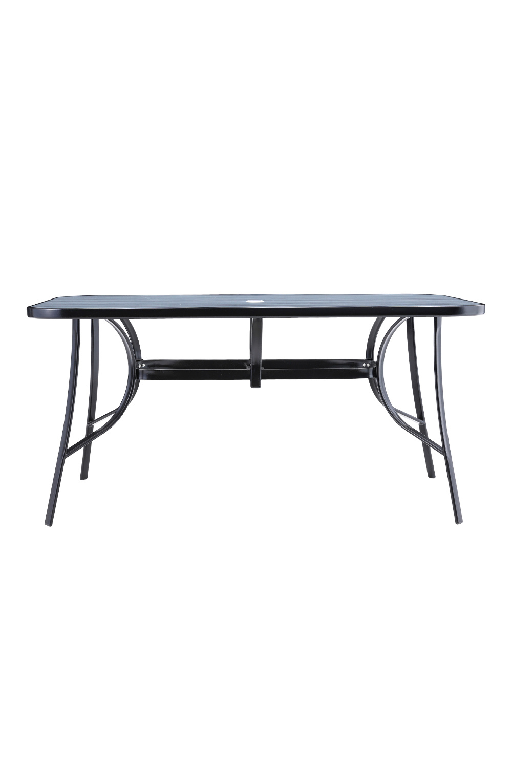 Garden Tempered Glass Large Rectangle Wood Grain Coffee Table 150*90cm, Black - Daily Deals