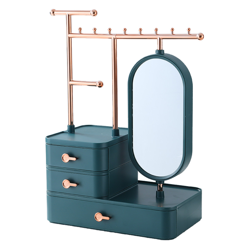 Green Jewelry Organizer with Hanging Rod Necklace Earring Display - Daily Deals