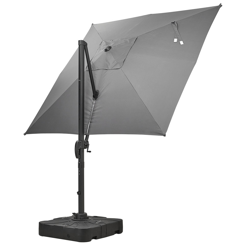 Dark Grey 2.5M Cantilever Parasol with Base - Daily Deals