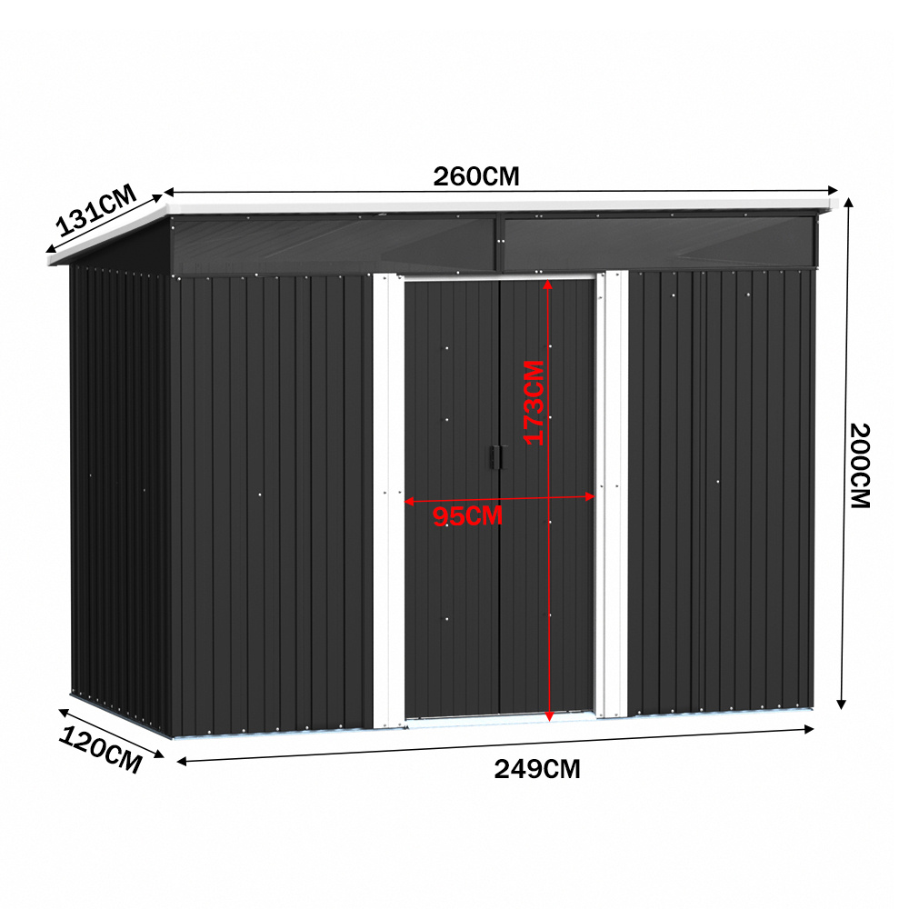 Garden Metal Storage Shed with Lockable Sliding Doors - Daily Deals