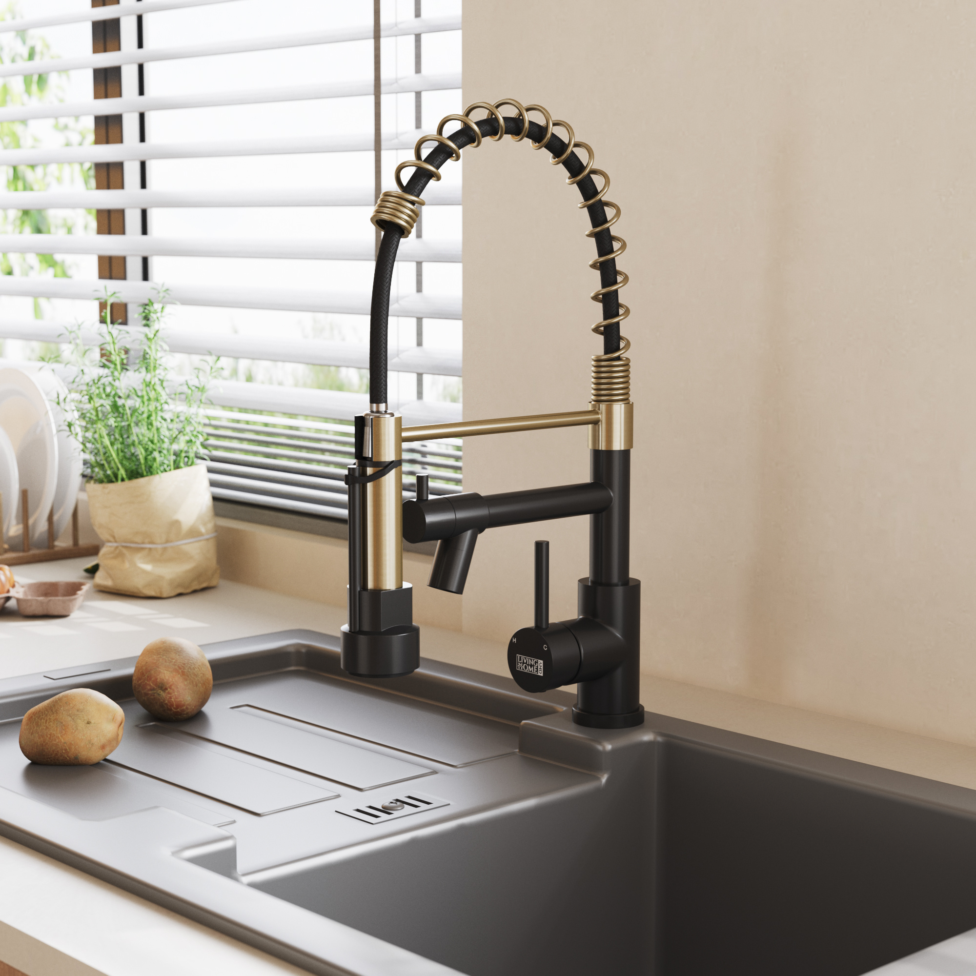 Stainless Steel Kitchen Faucet with Pull Down Spring Spout and Pot Filler - Daily Deals