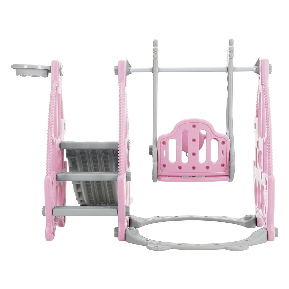 Pink 153cm W 3 In 1 Kids Swing And Slide Set Toddler Climber Playset - Daily Deals