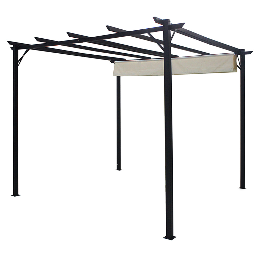 Outdoor Retractable Steel Pergola with Canopy - Daily Deals