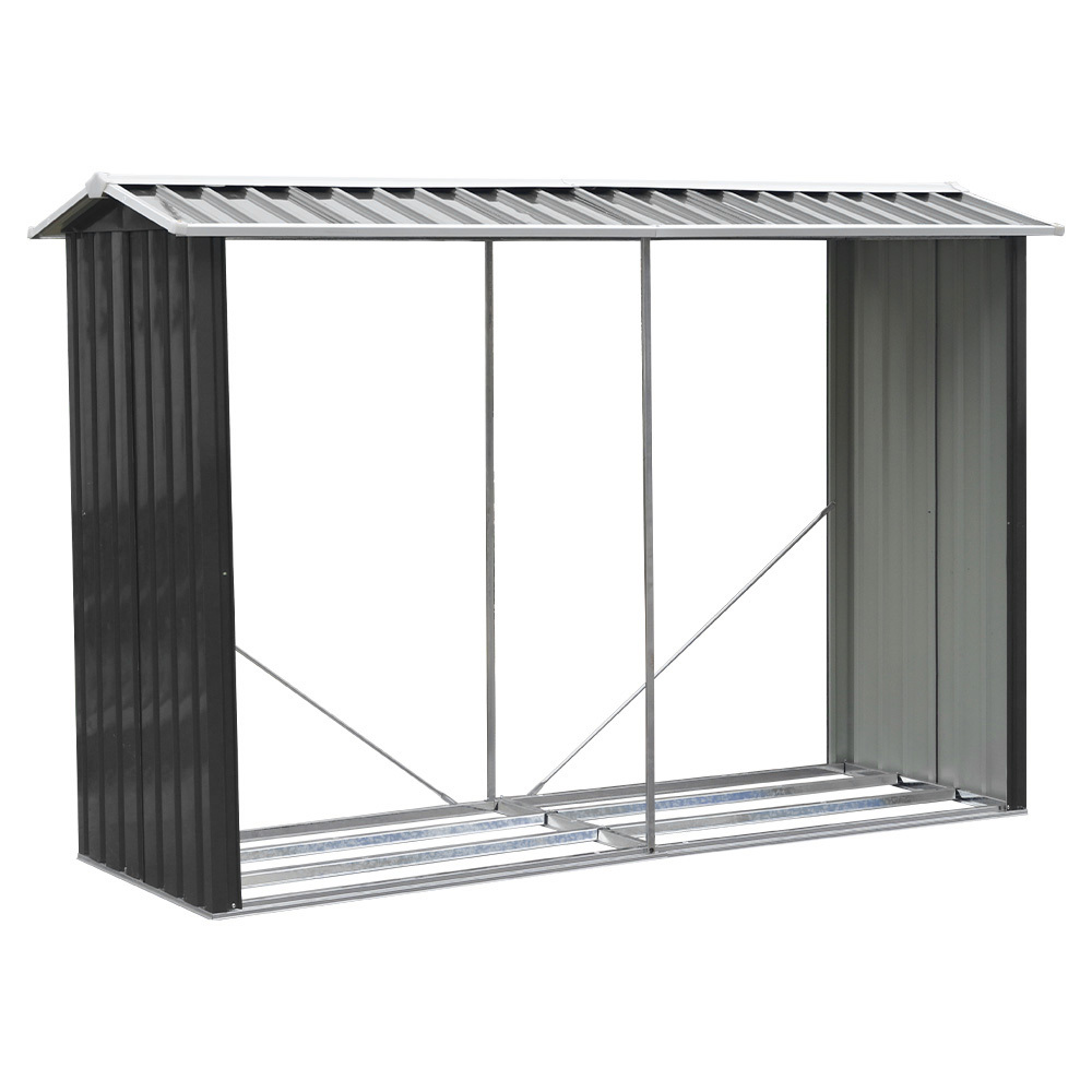 Outdoor Garden Steel Log Storage Shed Anthracite - Daily Deals
