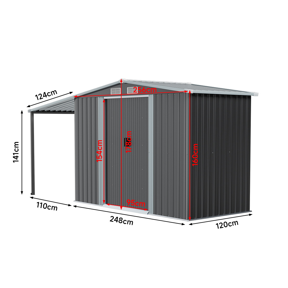 Outdoor Metal Storage Shed with Lean-to - Daily Deals