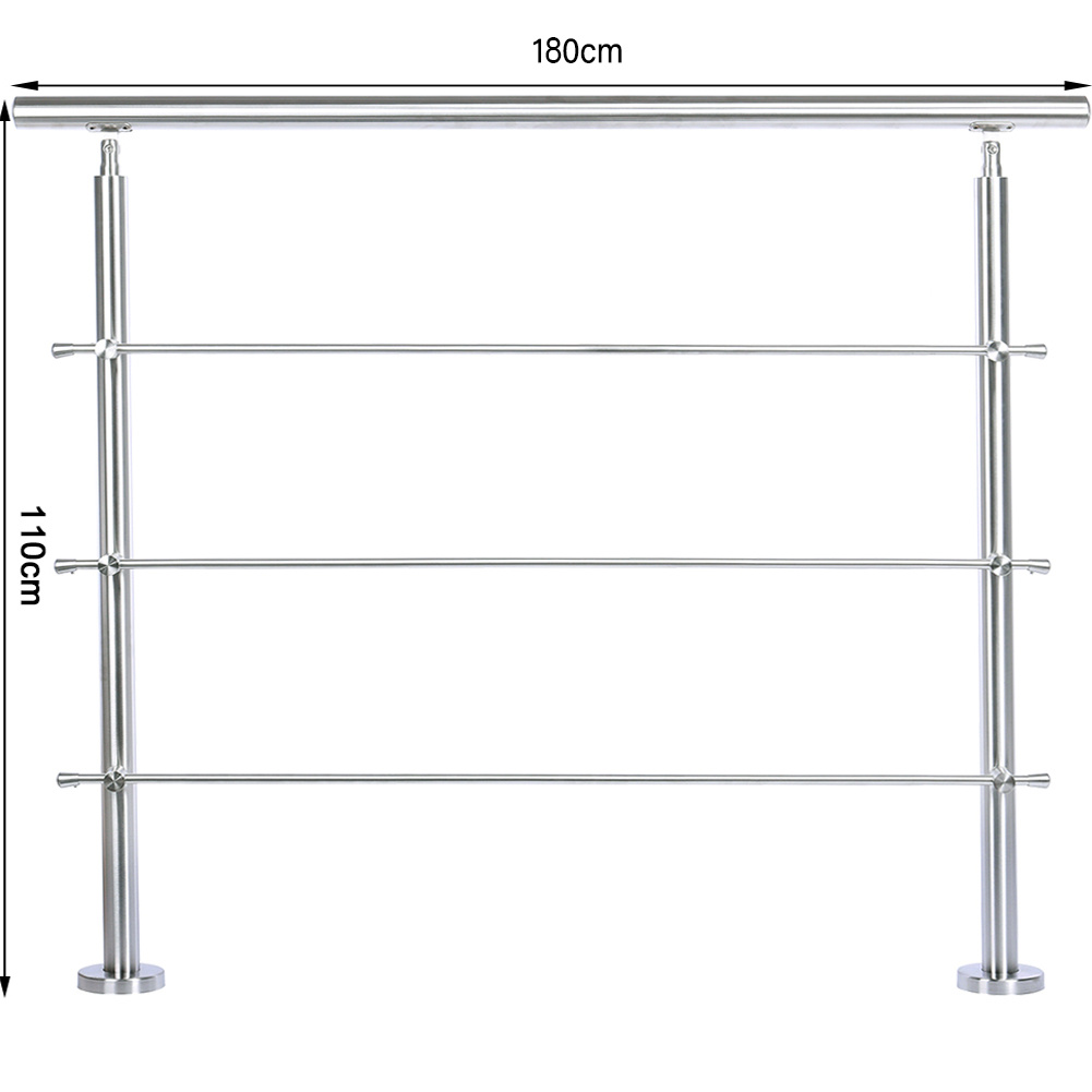 Silver Floor Mount Stainless Steel Handrail for Slopes and Stairs - Daily Deals