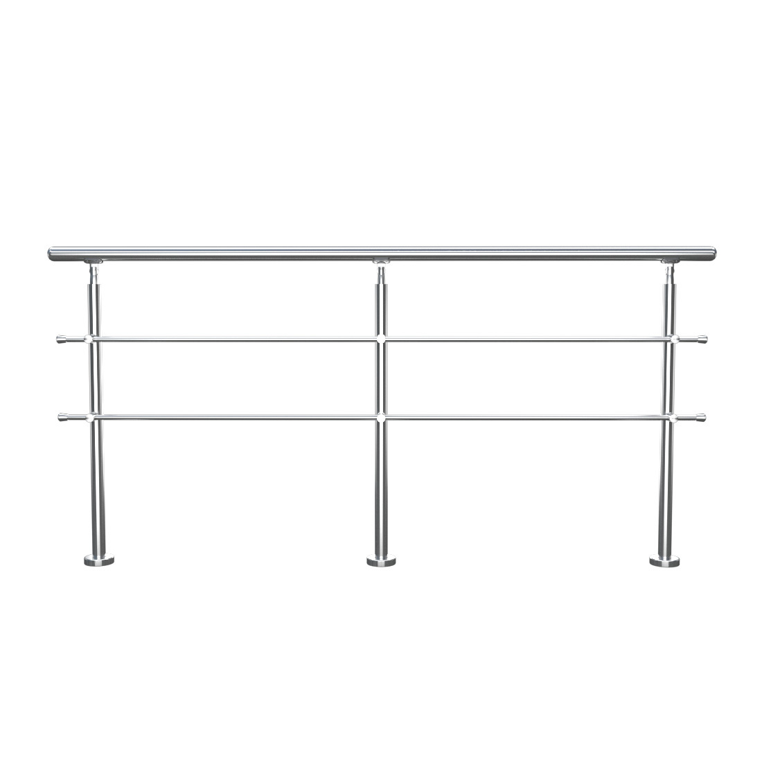Silver Floor Mount Stainless Steel Handrail for Slopes and Stairs - Daily Deals