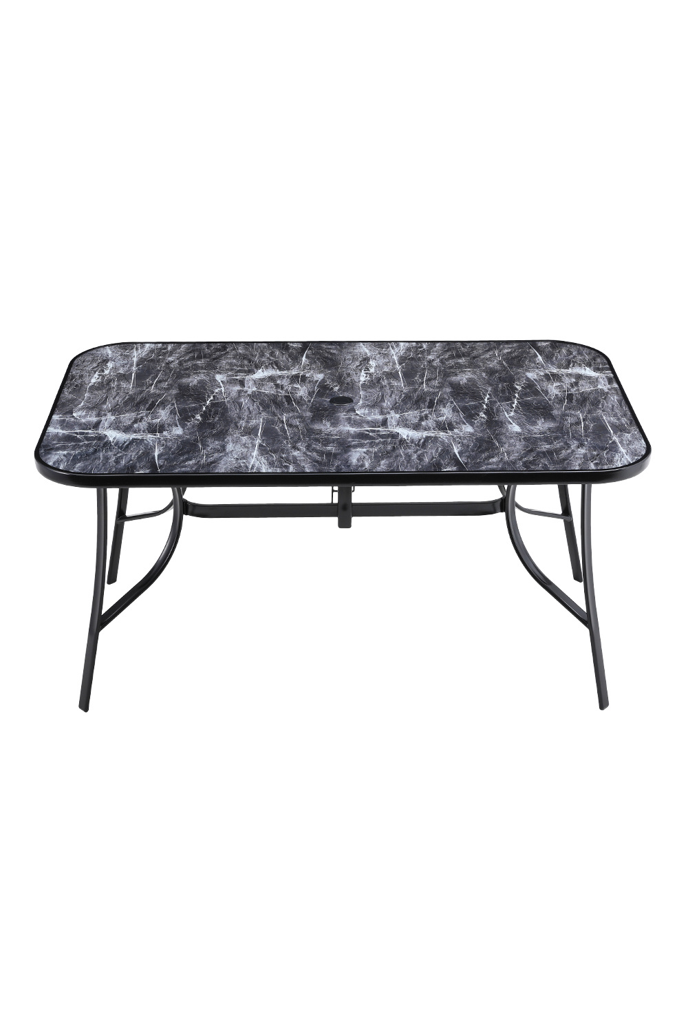 Garden Tempered Glass Rectangle Marble Coffee Table 150*90cm, Black - Daily Deals