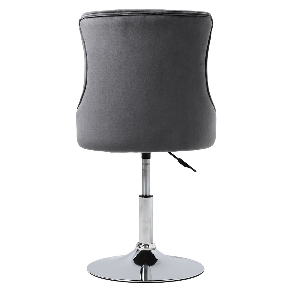 Grey Adjustable Lift Swivel Velvet Barstool - Daily Deals