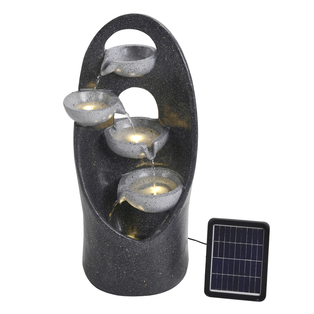 4-Tier Cascading Garden Water Feature, Black - Daily Deals