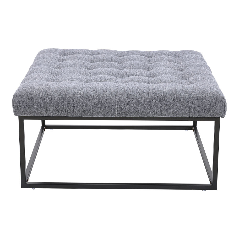 84cm W Square Linen Footstool With Metal Frame - Daily Deals