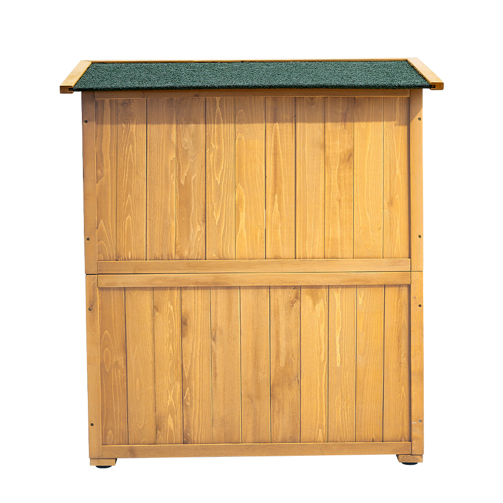 Outdoor Solid Wood Storage Cabinet Garden Tool Shed, Light Yellow - Daily Deals