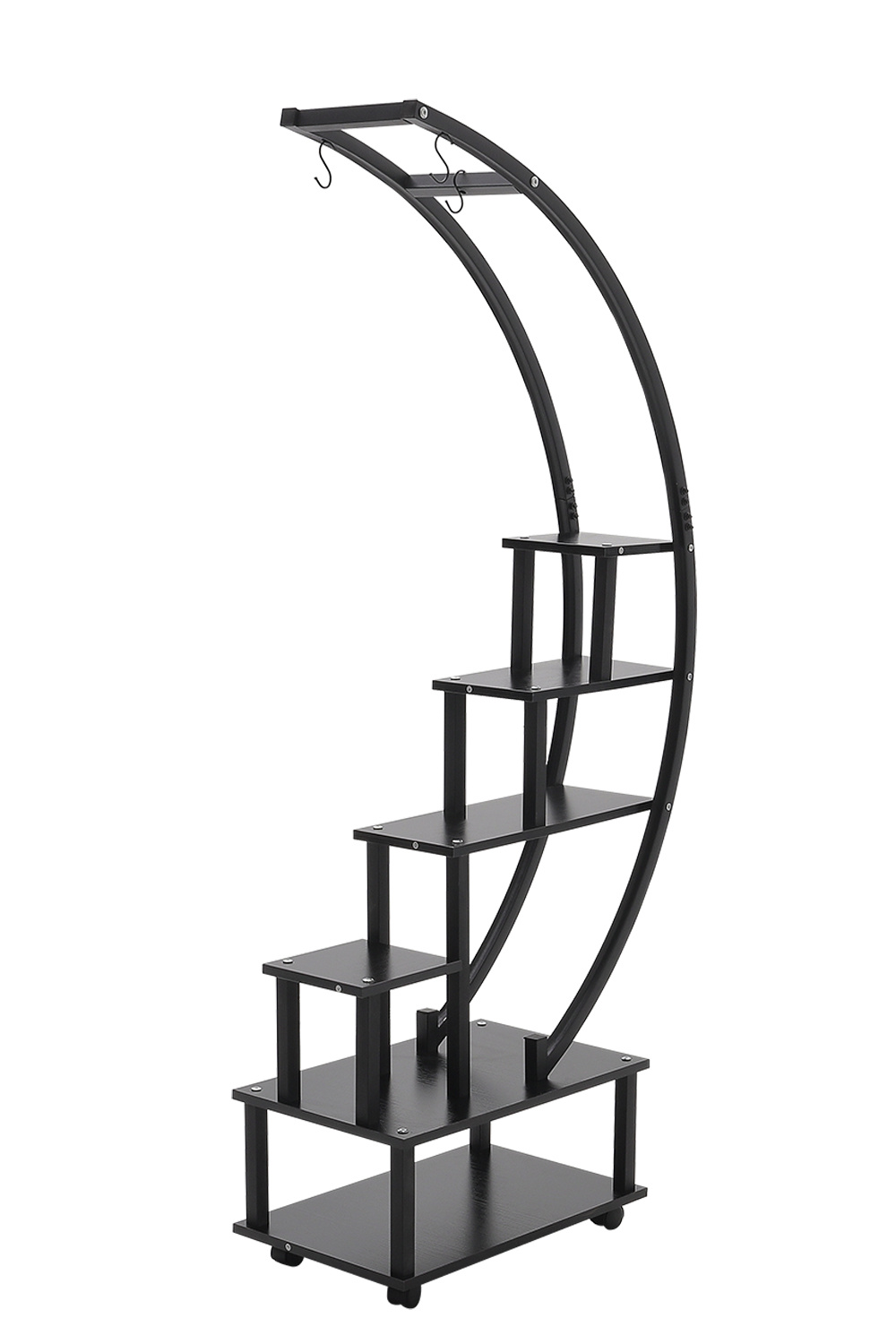 2pcs Half-Moon-Shaped Plant Stand Display Shelf With Wheels - Daily Deals