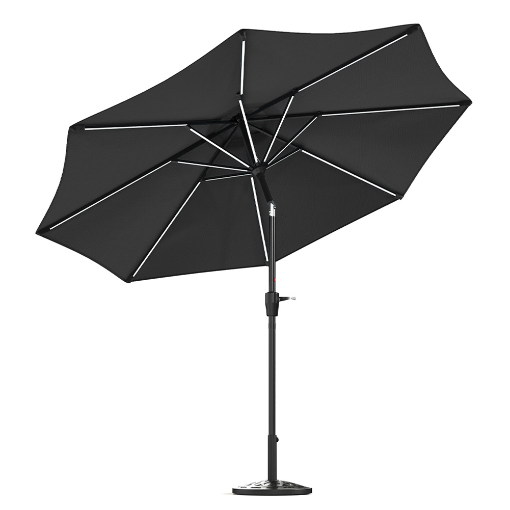 Solar LED Patio Umbrella with Base - Daily Deals