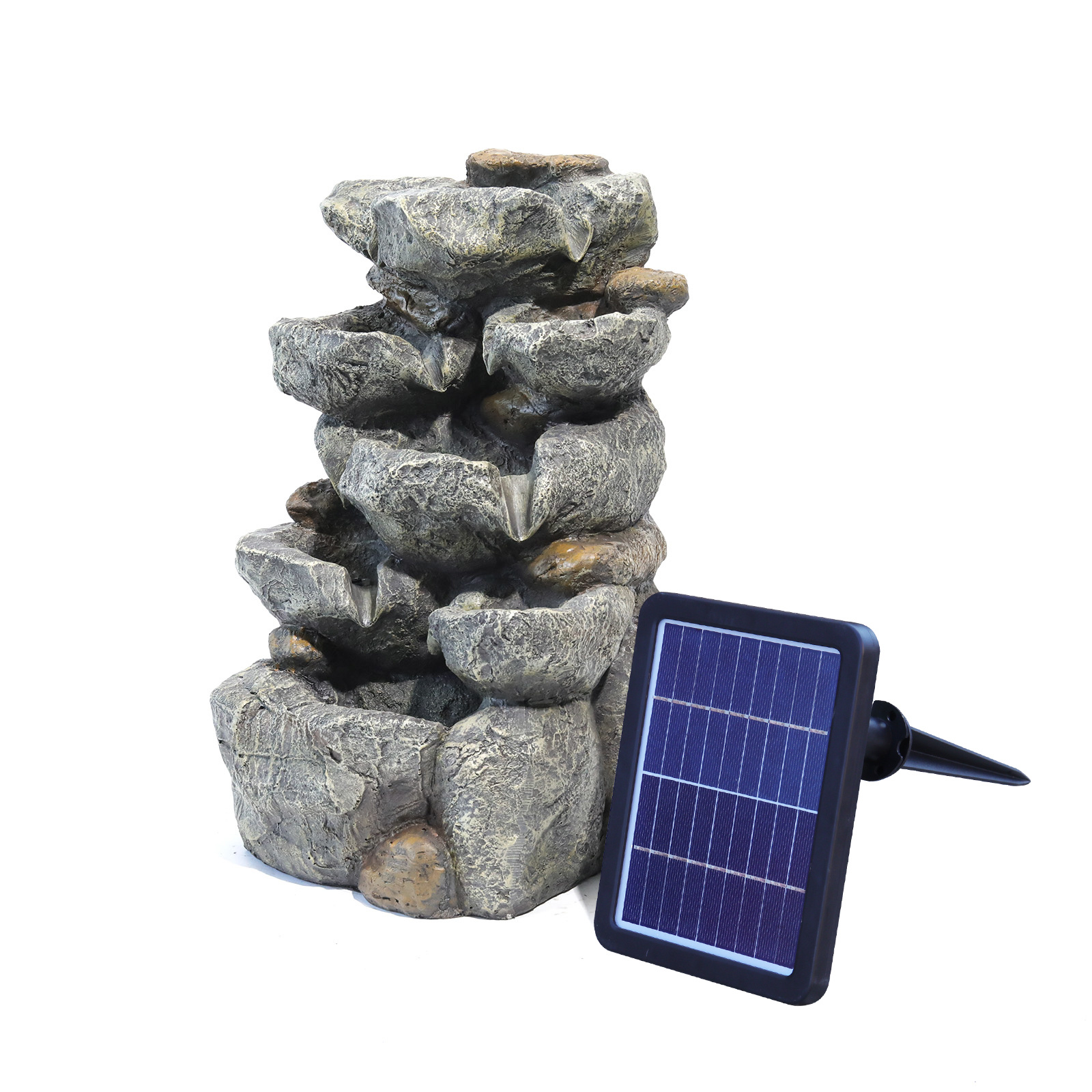 Outdoor Fountain Water Feature Waterfall Solar Powered - Daily Deals