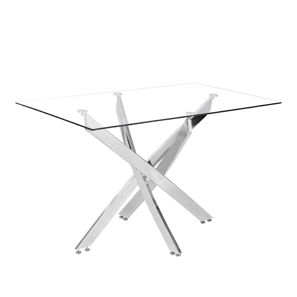 Stylish X Base Tempered Transparent Glass Coffee Table - Daily Deals