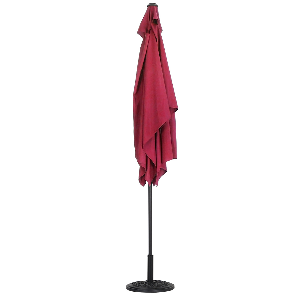 Waterproof Red Rectangular Parasol With Round Base - Daily Deals
