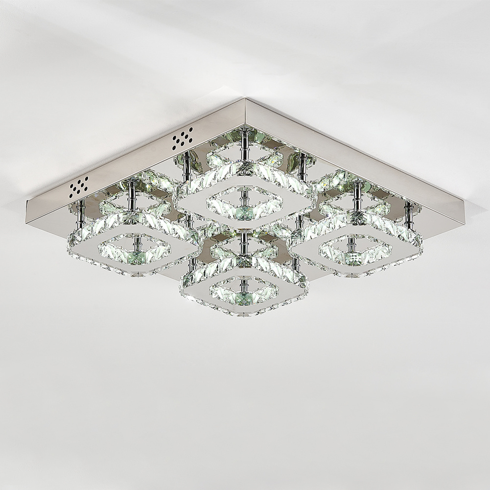 Square Large-size Glamourous Crystal LED Ceiling Light