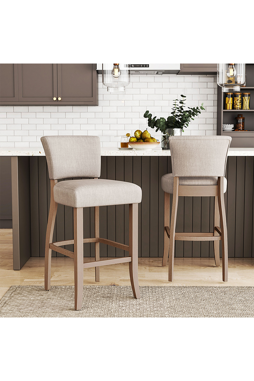 Set of 2 Linen Bar Stool - Daily Deals