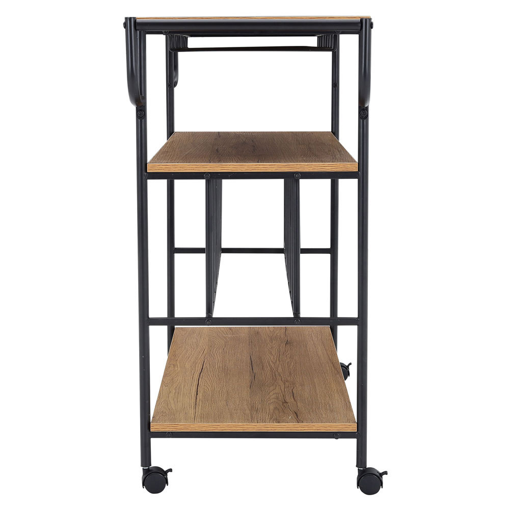 3 Tier Kitchen Drinks Trolley with Wine Bottle Storage Rack Wheeled - Daily Deals