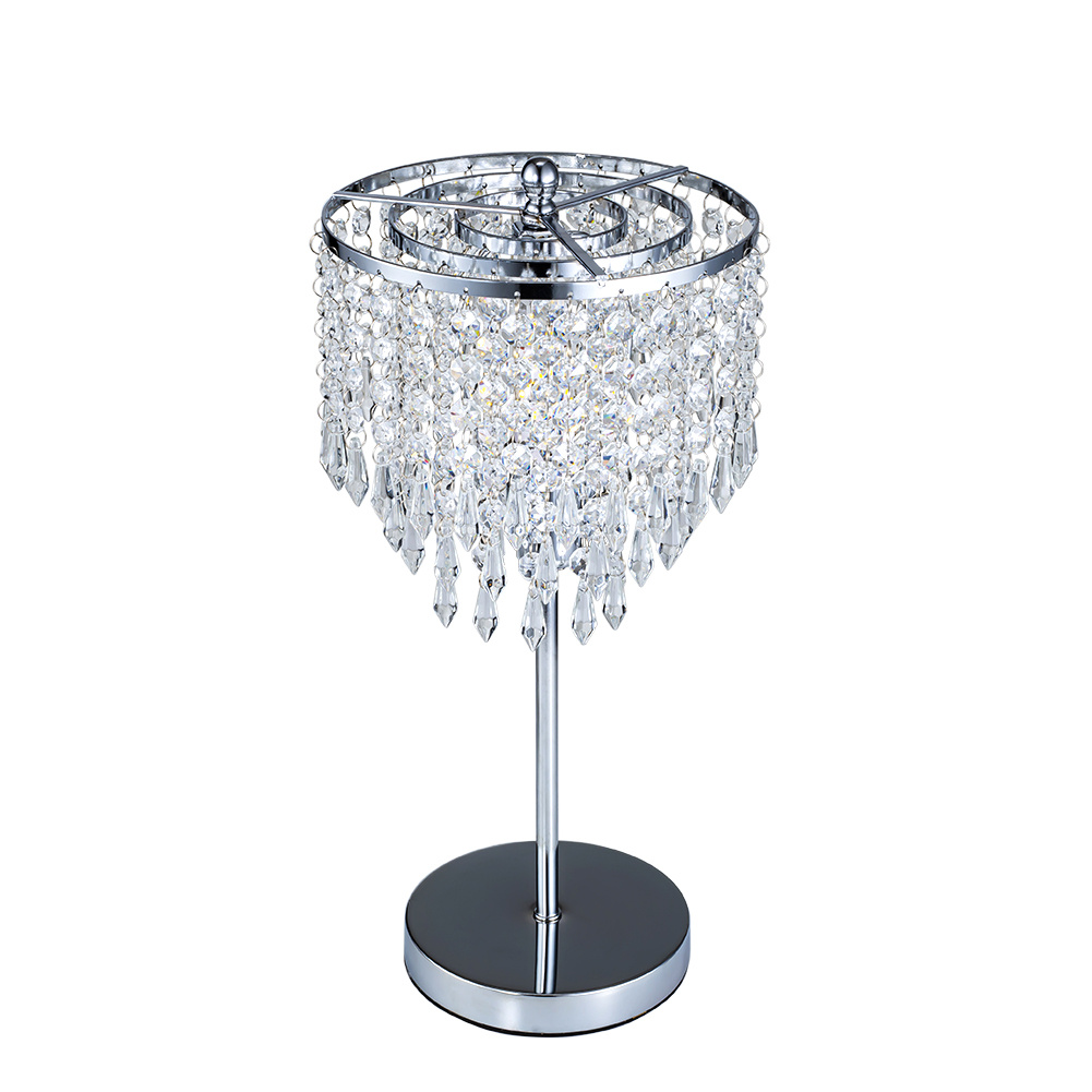 Delicate Crystal Table Lamp with Slender Stem and Round Frame - Daily Deals