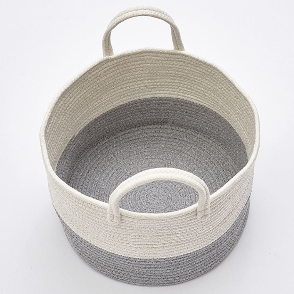 Grey Woven Cotton Rope Laundry Baskets 25cm - Daily Deals