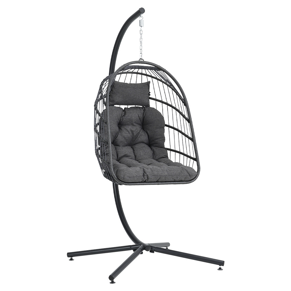 Hanging Egg Chair with Stand and Cushion - Daily Deals