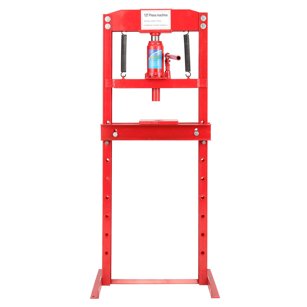 Red 12Ton Workshop Press Floor Standing Hydraulic H-Frame - Daily Deals